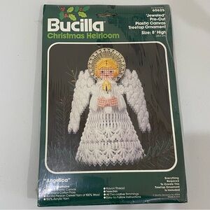 Bucilla Christmas Heirloom Kit ANGELICA Plastic Canvas Tree 8” Topper 60625